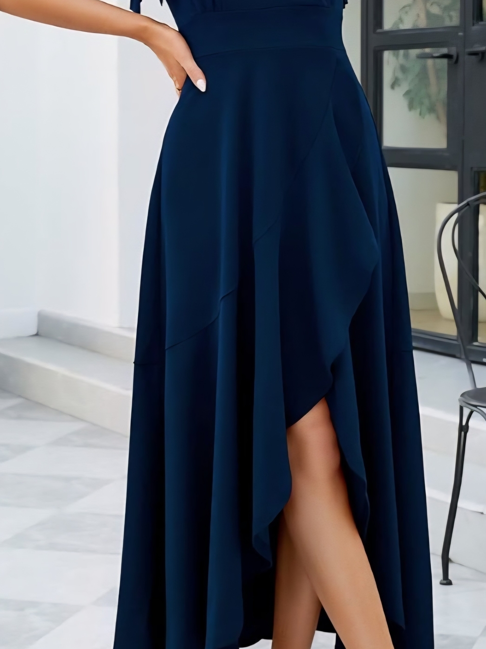 Elegant Navy High-Low A-Line Skirt 2XL/18 - Picture 2 of 6